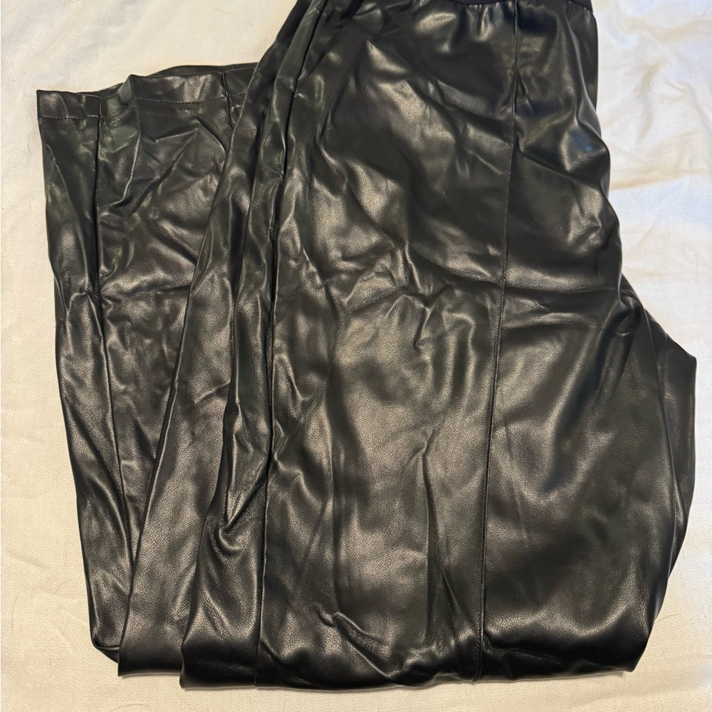 Calvin Klein Black Faux Leather Pants